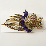 B-Ware Haarspange Pfau Vintage Metall Strass lila violett gold B5248b